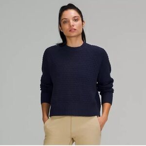 Lululemon Texture Play Crew Sweater in Night Sea Blue, Size XL/XXL